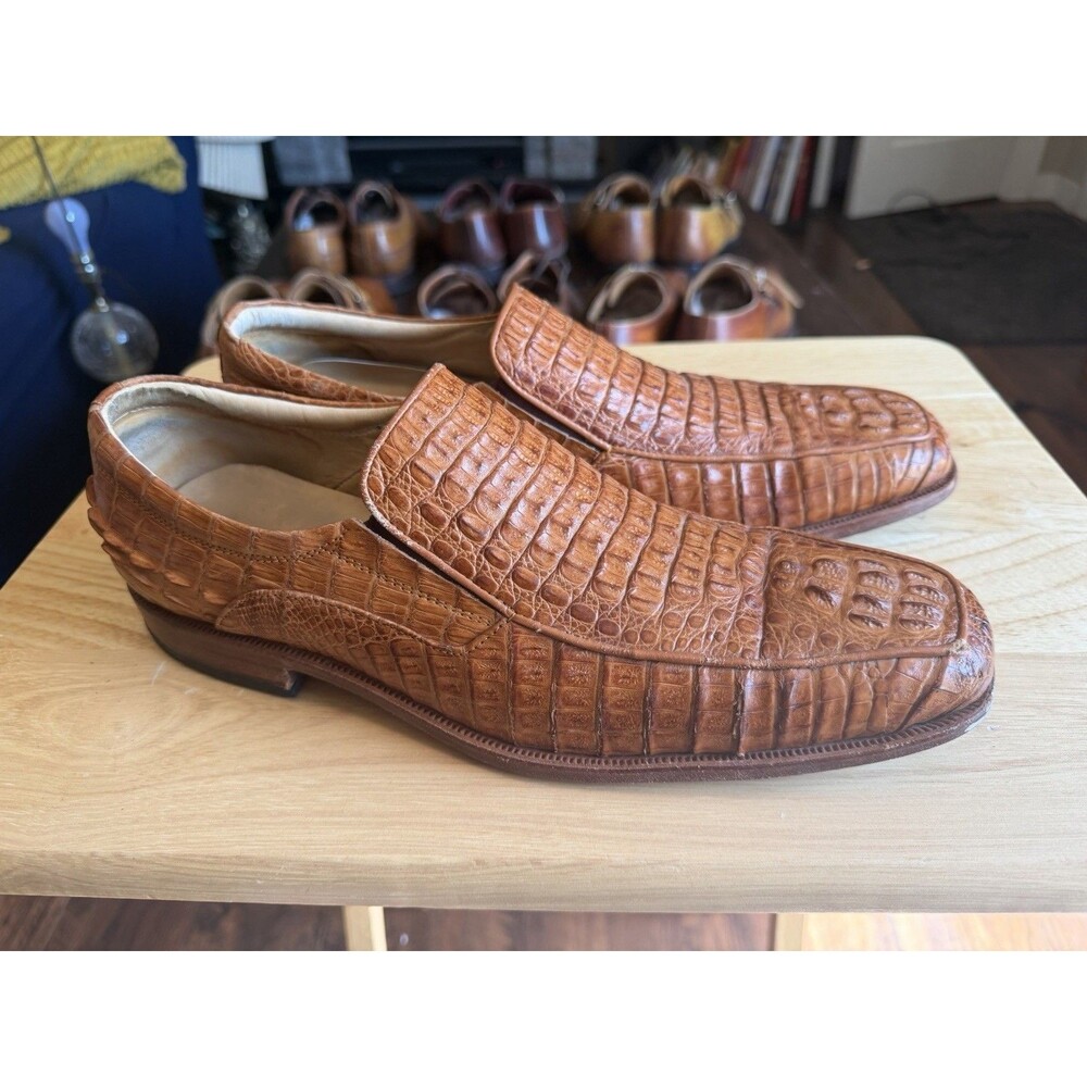 Findig Crocodile Leather Men's Dress or Casual Slip On Shoes 10.5 US 44 EU